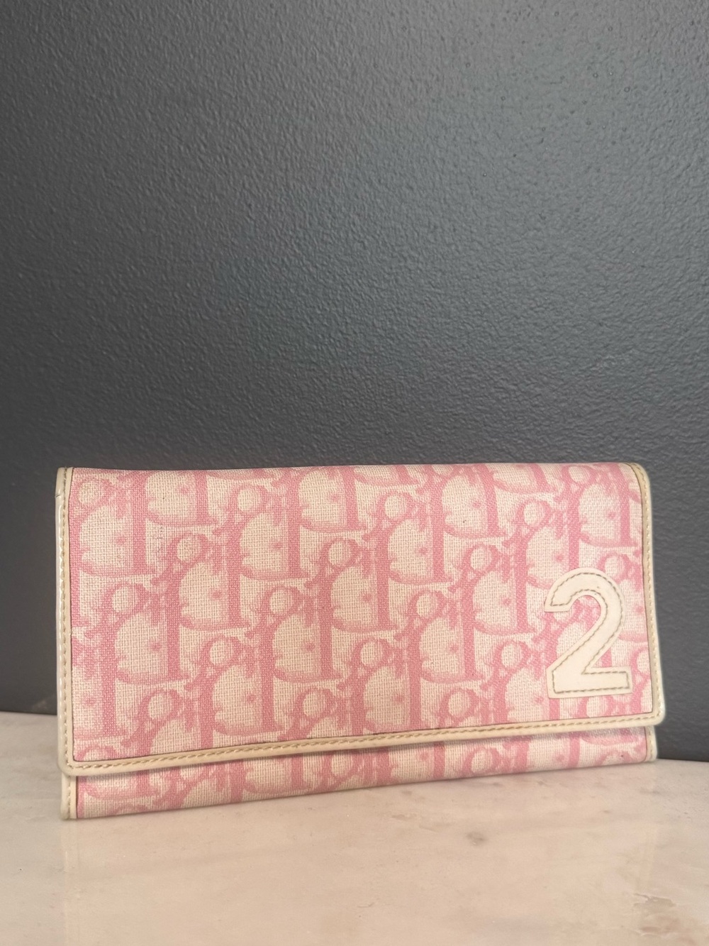 Dior Vintage 2000s Pink Trotter Wallet